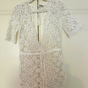 Ivory swimsuit cover romper!